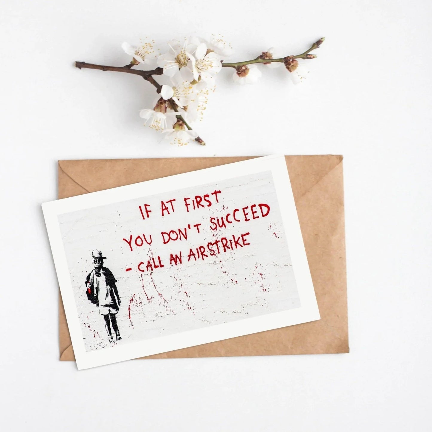 Banksy Graffiti Street Art | 'If at first you don't succeed Print - 98types