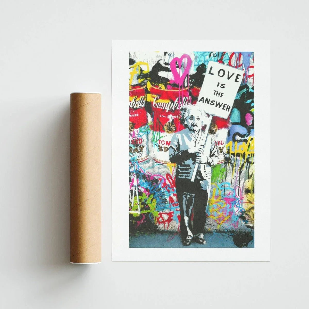 Mr Brainwash Love is the Answer street art poster — Thierry Guetta MBW love message wall art print UK