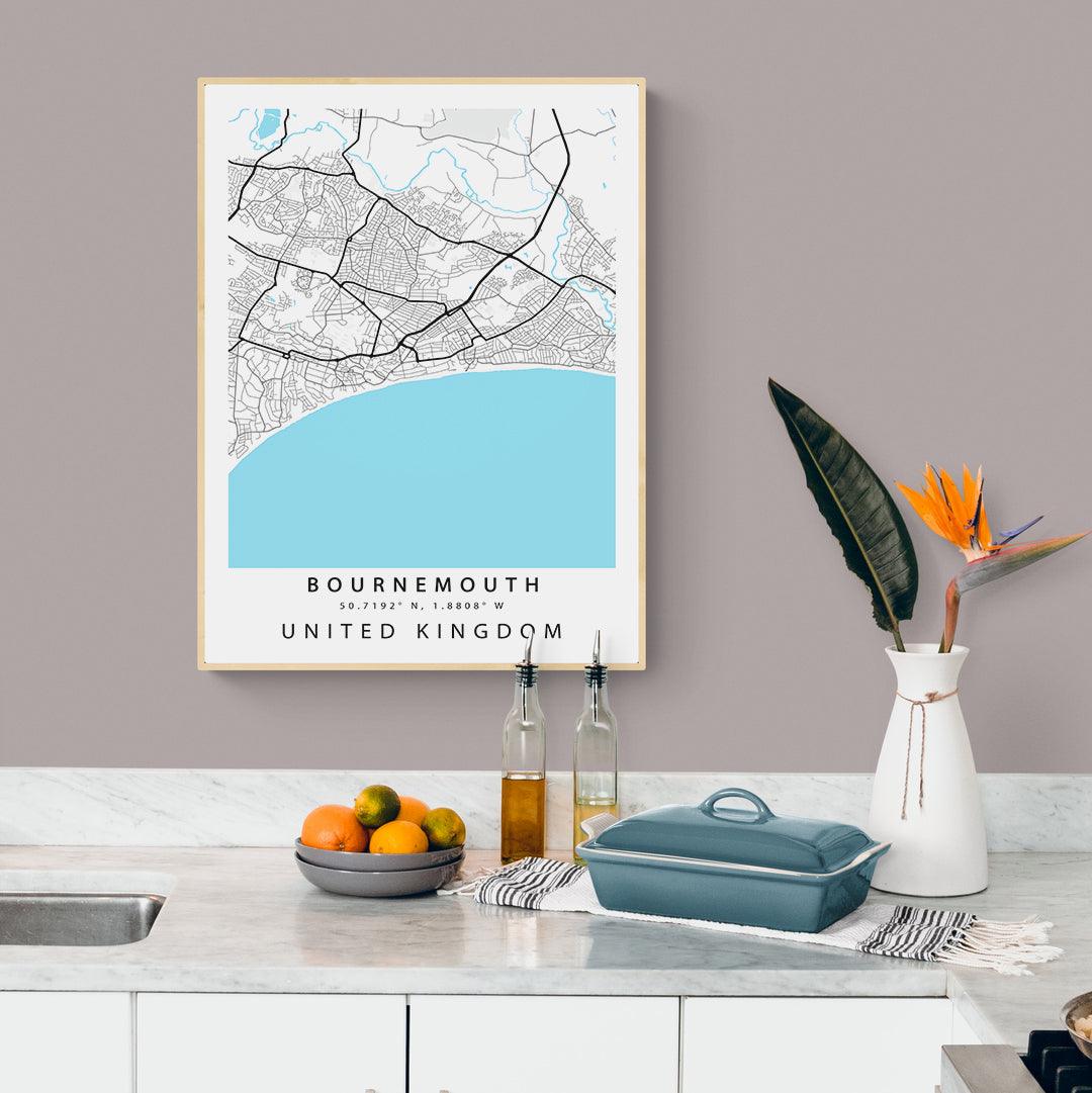 Bournemouth Street City Map Print - 98types