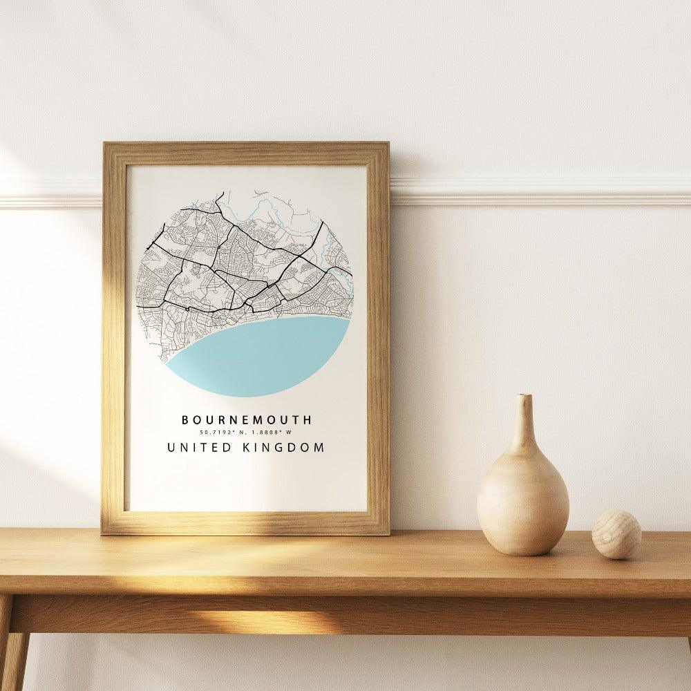 Bournemouth Street City Map Print - 98types