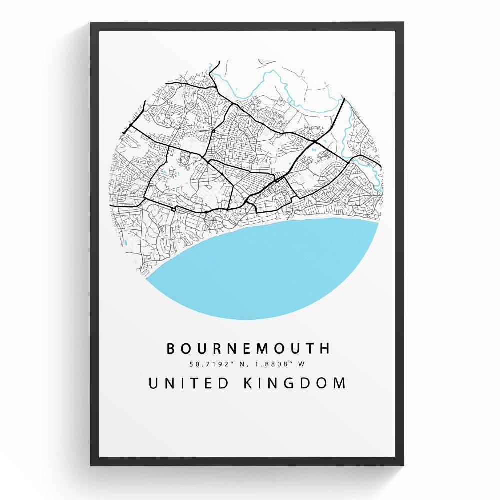 Bournemouth Street City Map Print - 98types