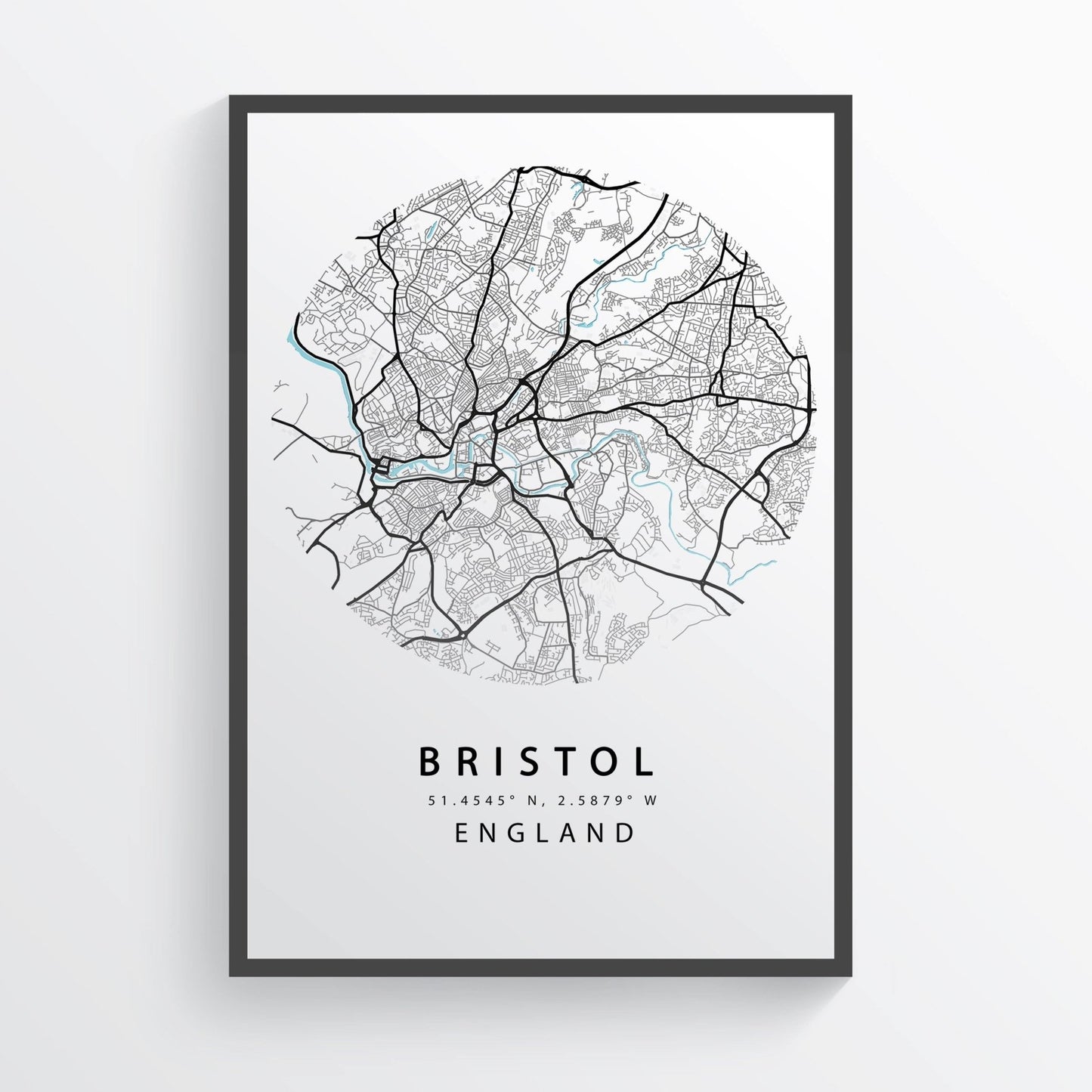 BRISTOL City Street Map Print - 98types