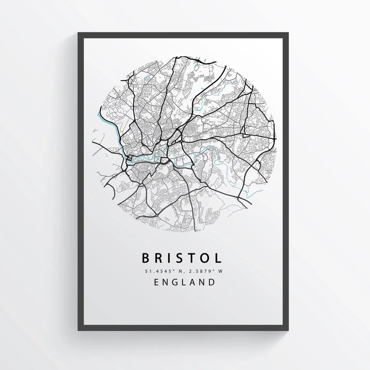 BRISTOL City Street Map Print - 98types
