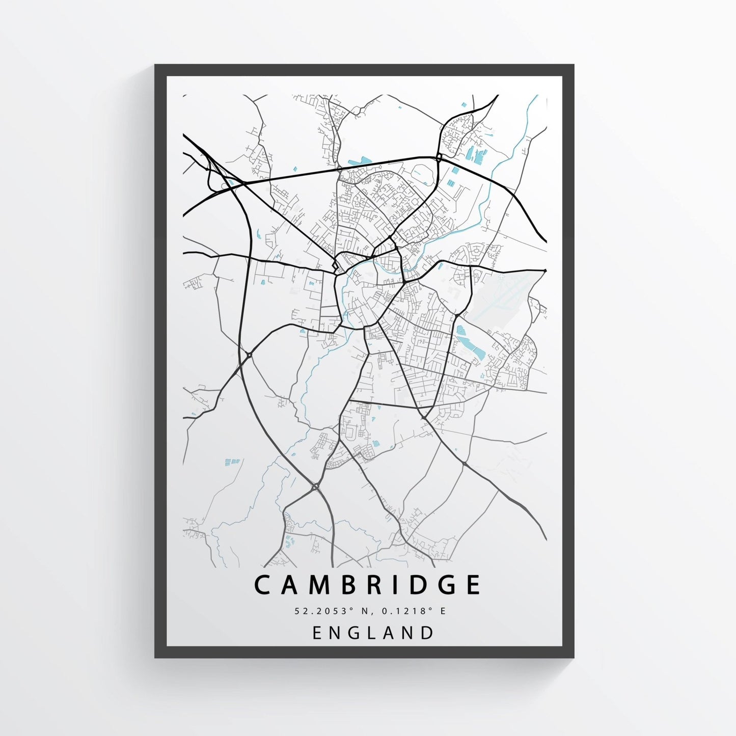 CAMBRIDGE City Map Print - 98types