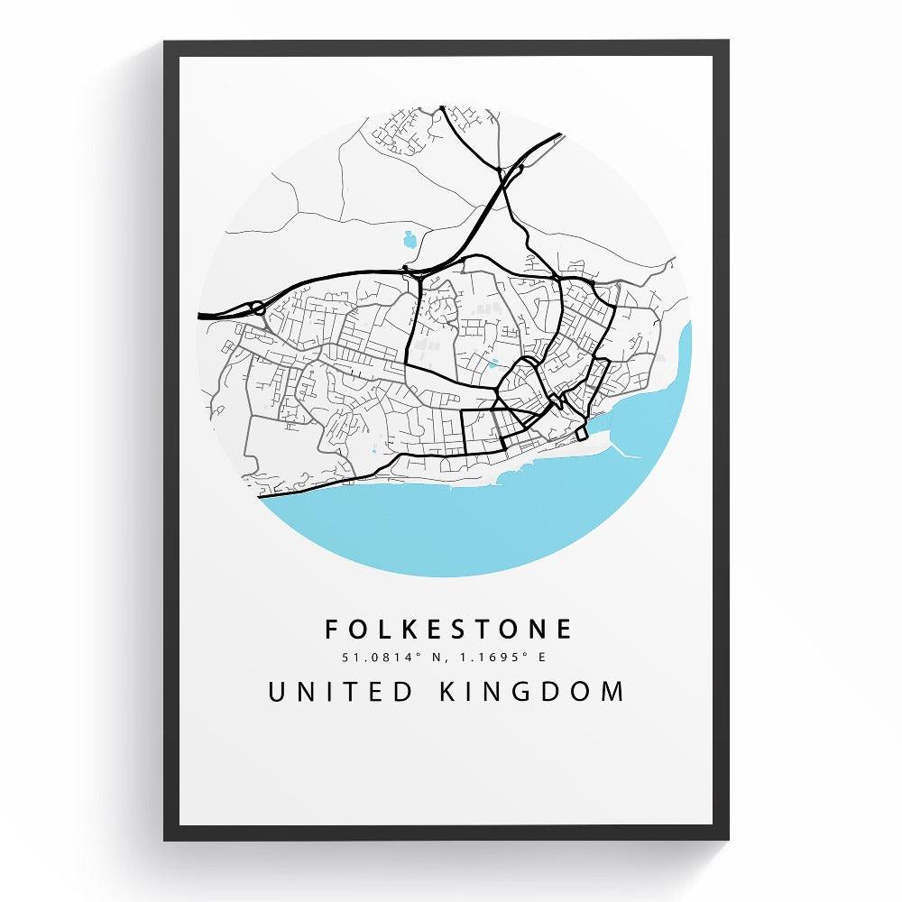 Folkestone Street City Map Print - 98types