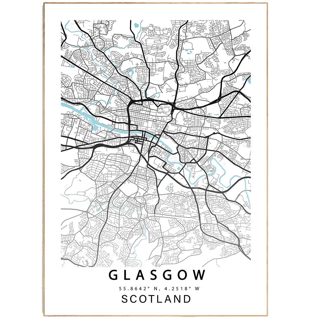 GLASGOW City Map Print - 98types