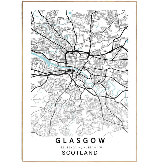 GLASGOW City Map Print - 98types
