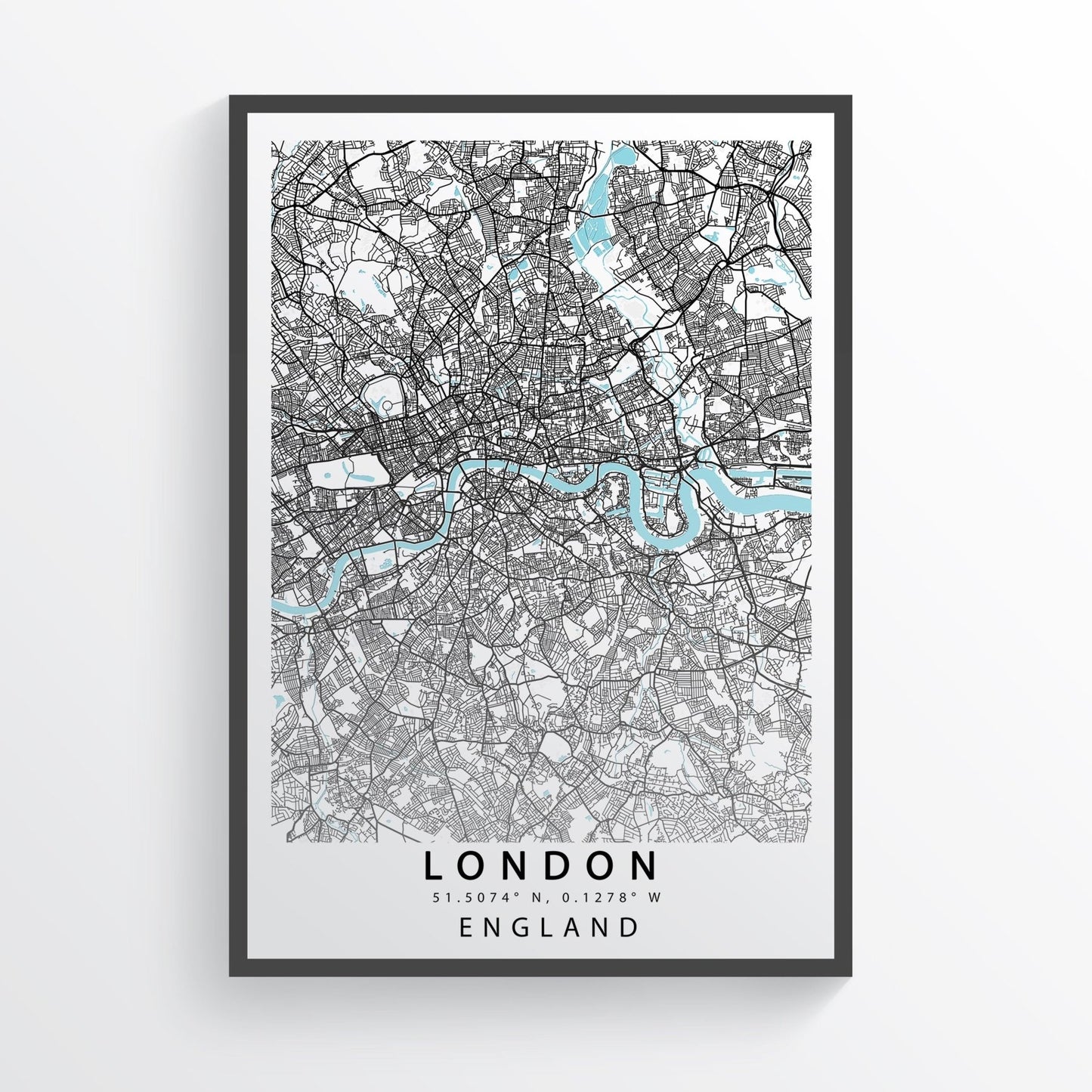 LONDON City Street Map Print - 98types