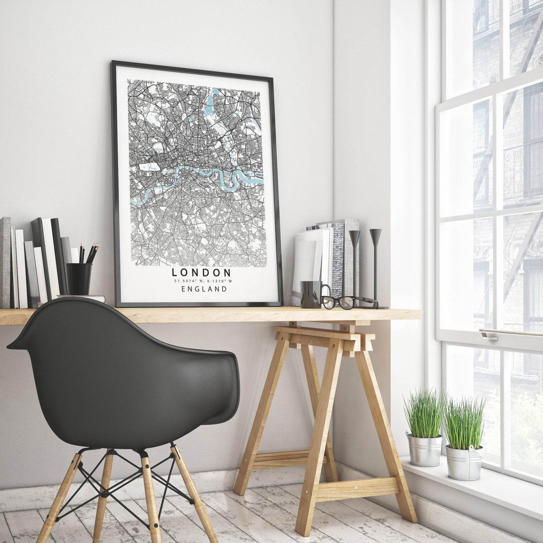 LONDON City Street Map Print - 98types