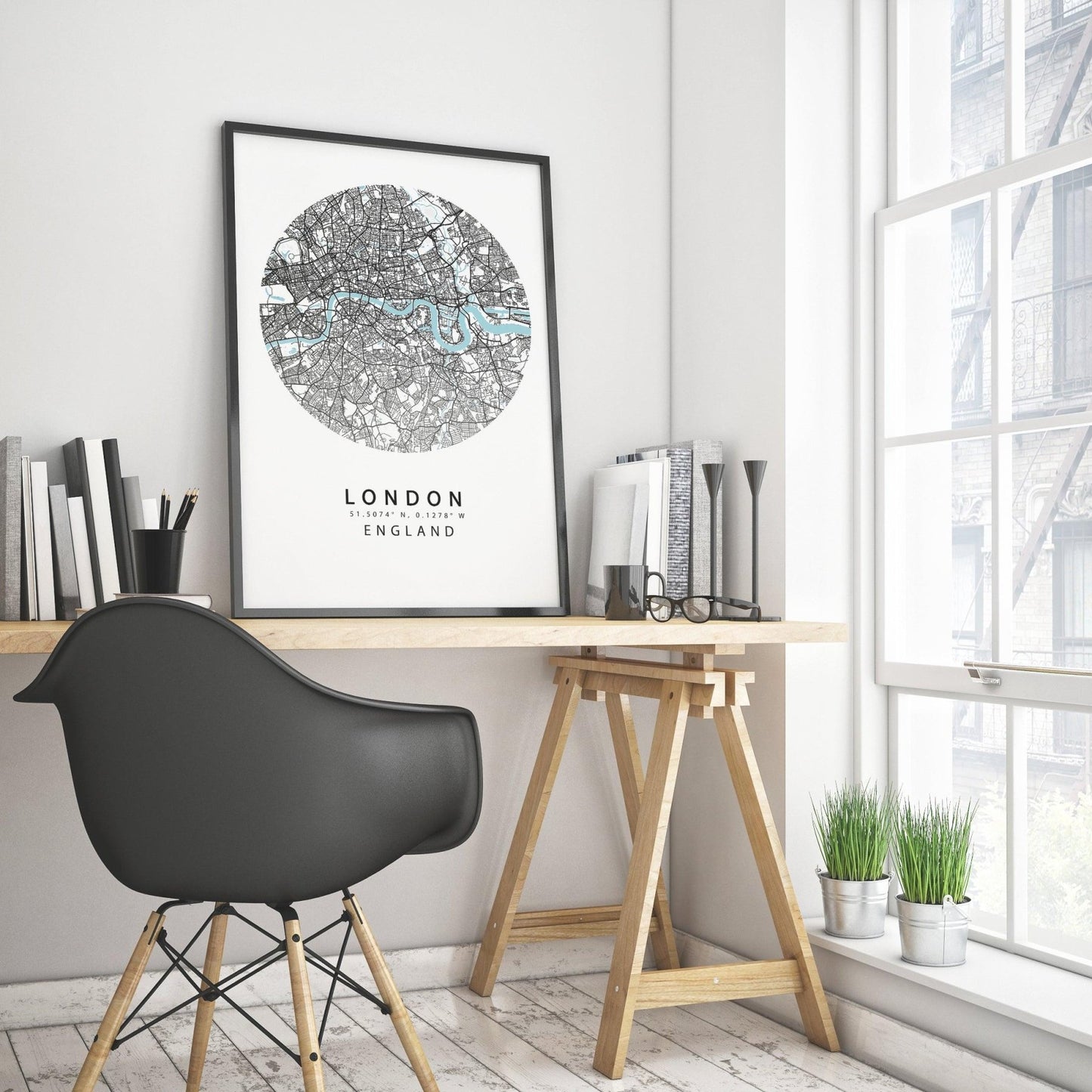 LONDON City Street Map Print - 98types