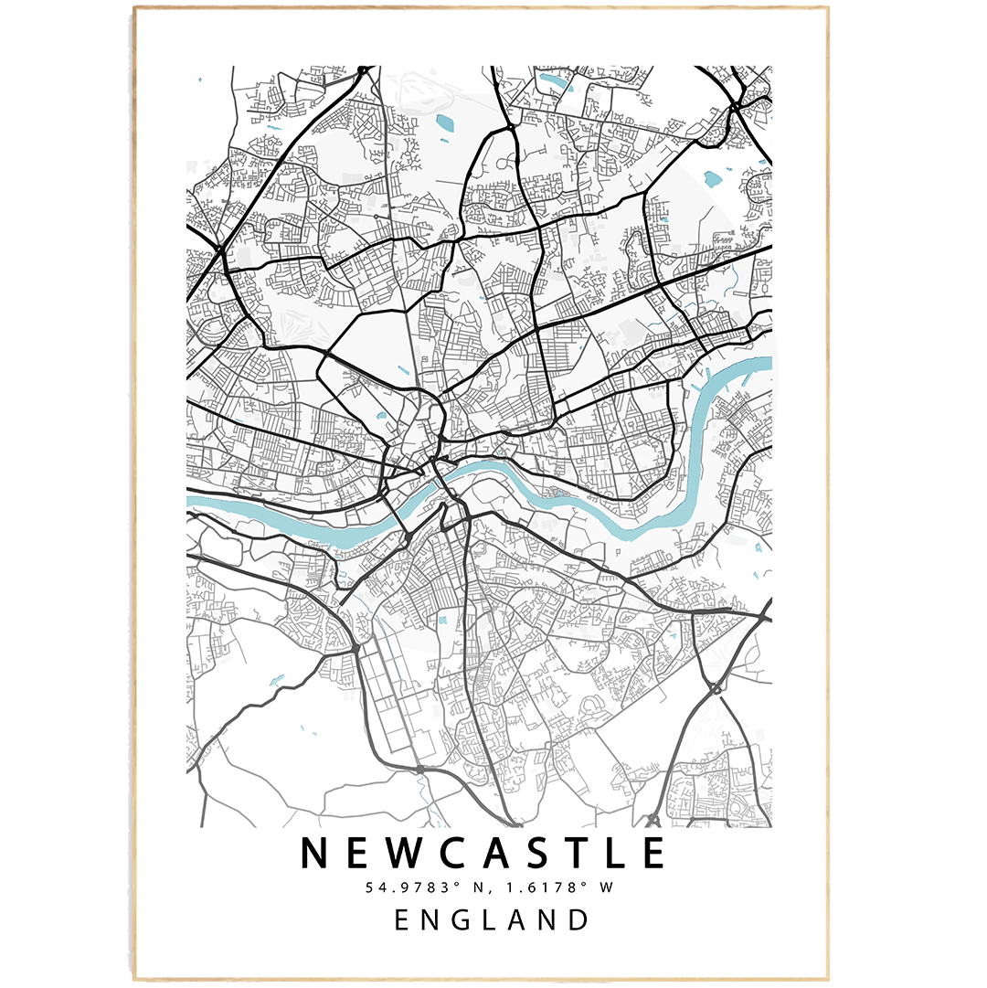 NEWCASTLE City Map Print - 98types