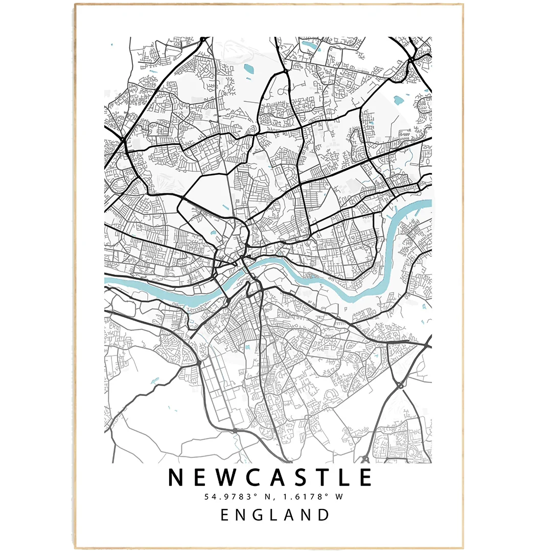 NEWCASTLE City Map Print - 98types