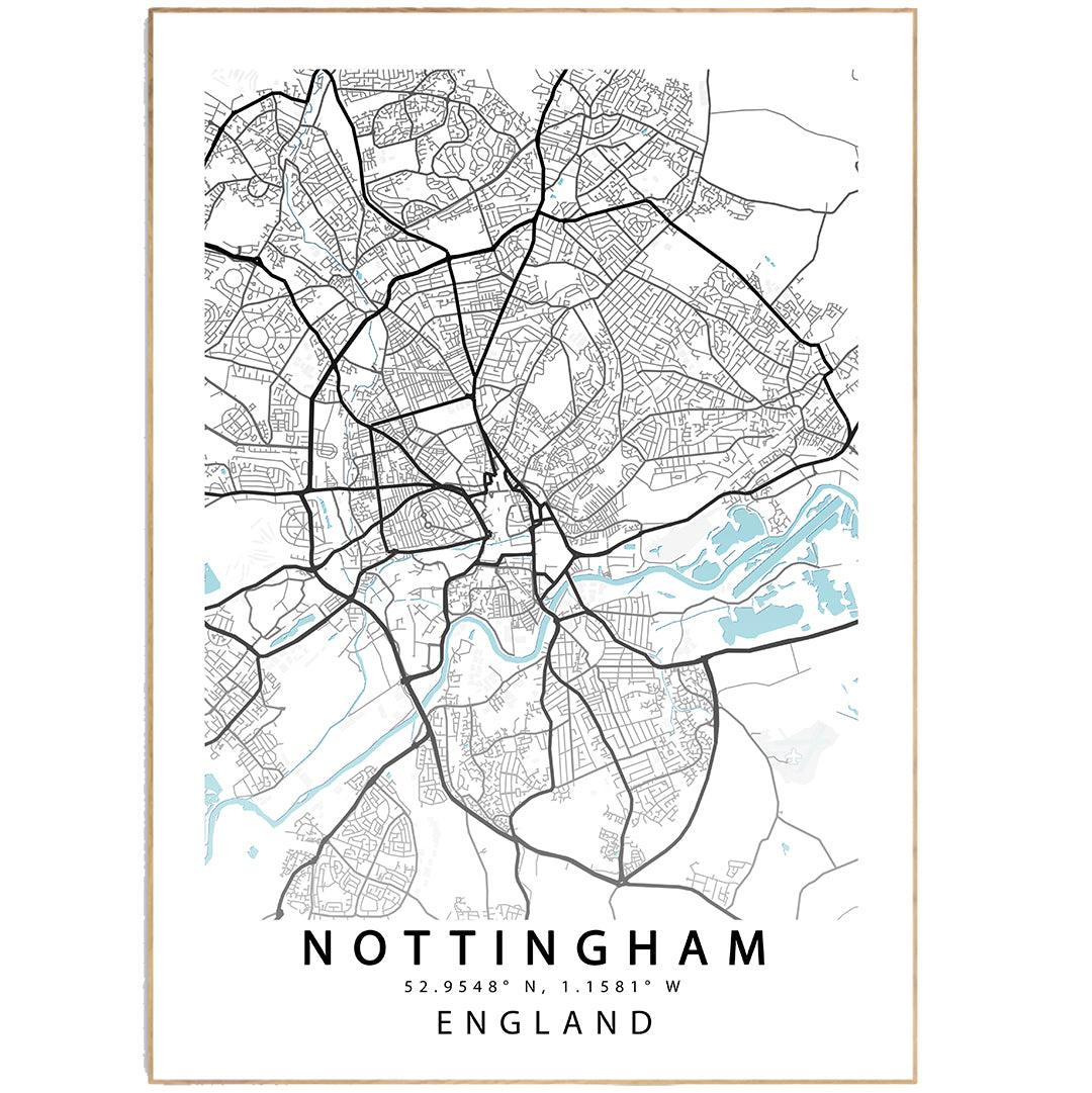 NOTTINGHAM City Map Print - 98types