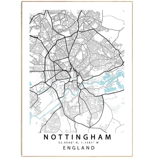 NOTTINGHAM City Map Print - 98types