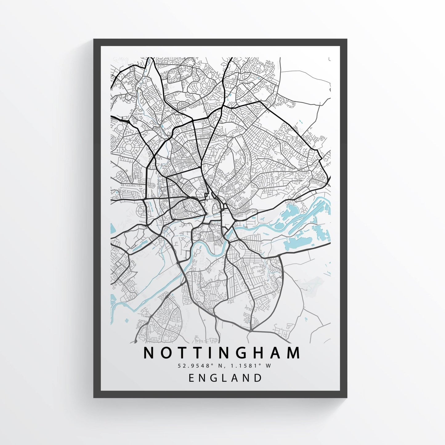 NOTTINGHAM City Map Print - 98types