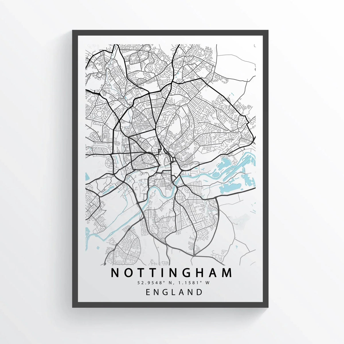 NOTTINGHAM City Map Print - 98types