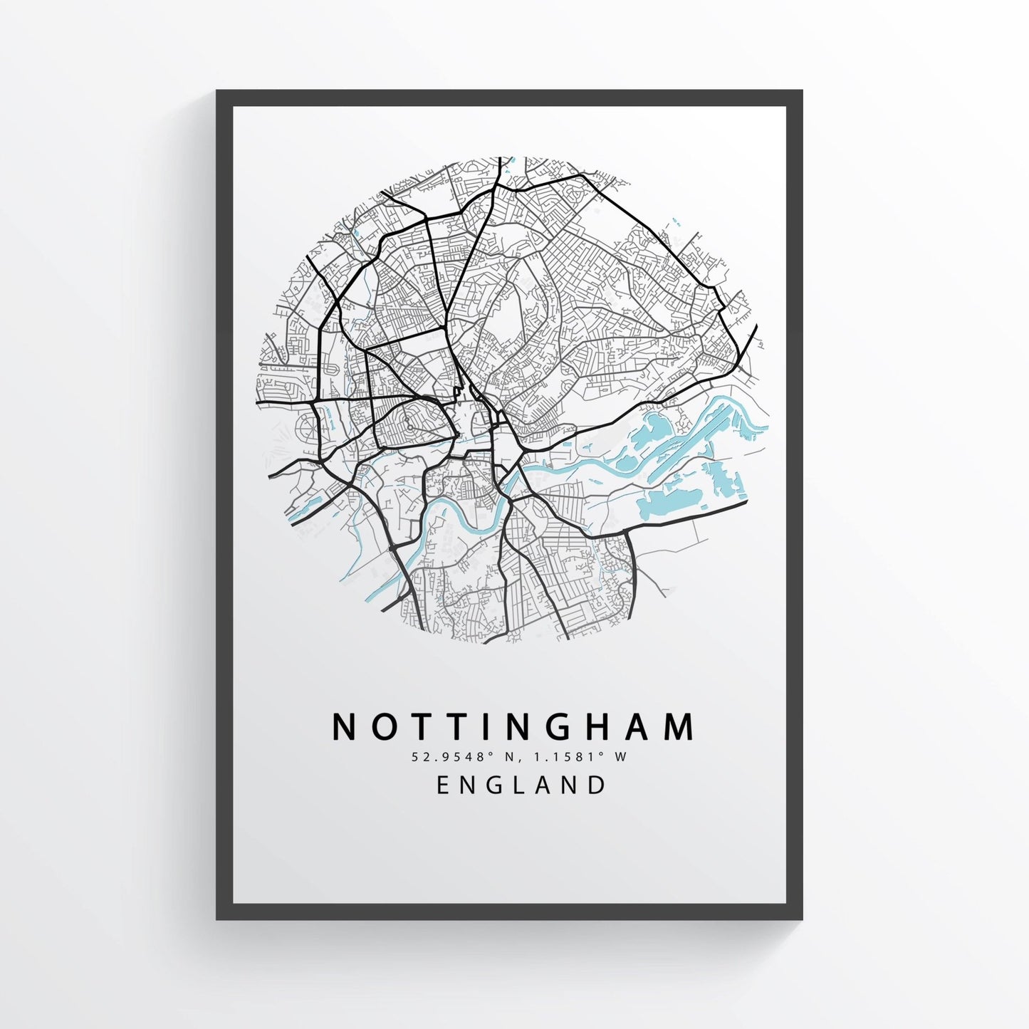 NOTTINGHAM City Map Print - 98types