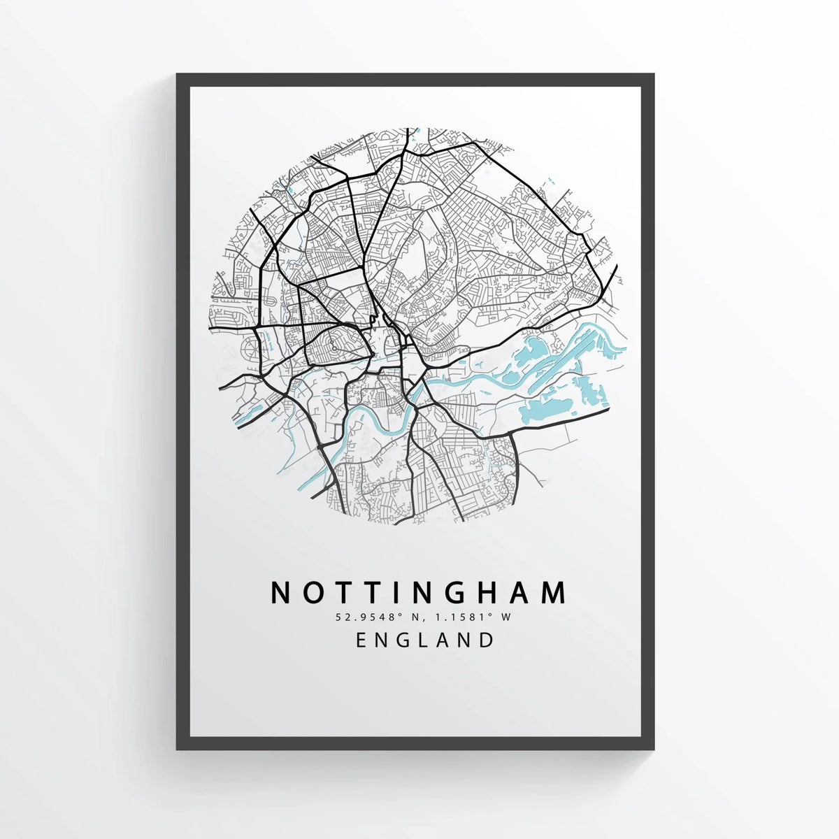 NOTTINGHAM City Map Print - 98types