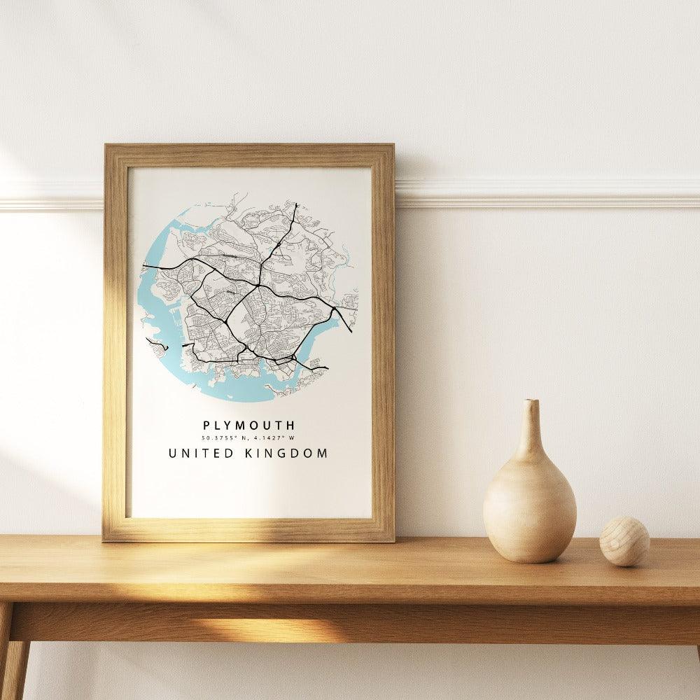 Plymouth Street City Map Print - 98types