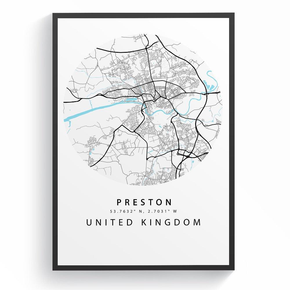 PRESTON Street City Map Print - 98types