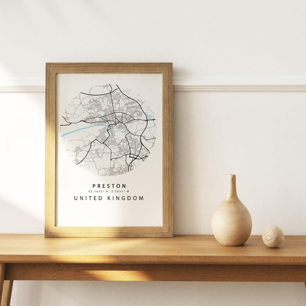 PRESTON Street City Map Print - 98types