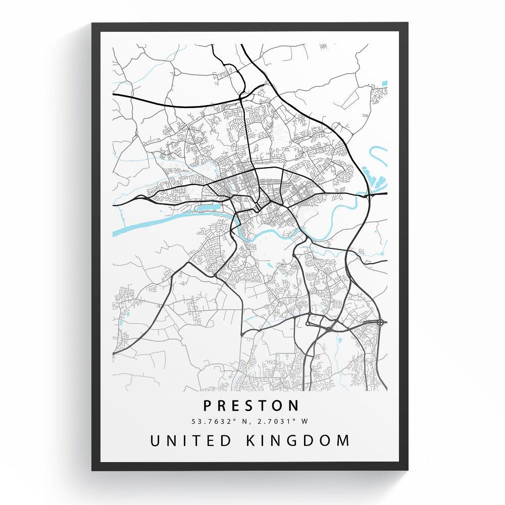 PRESTON Street City Map Print - 98types