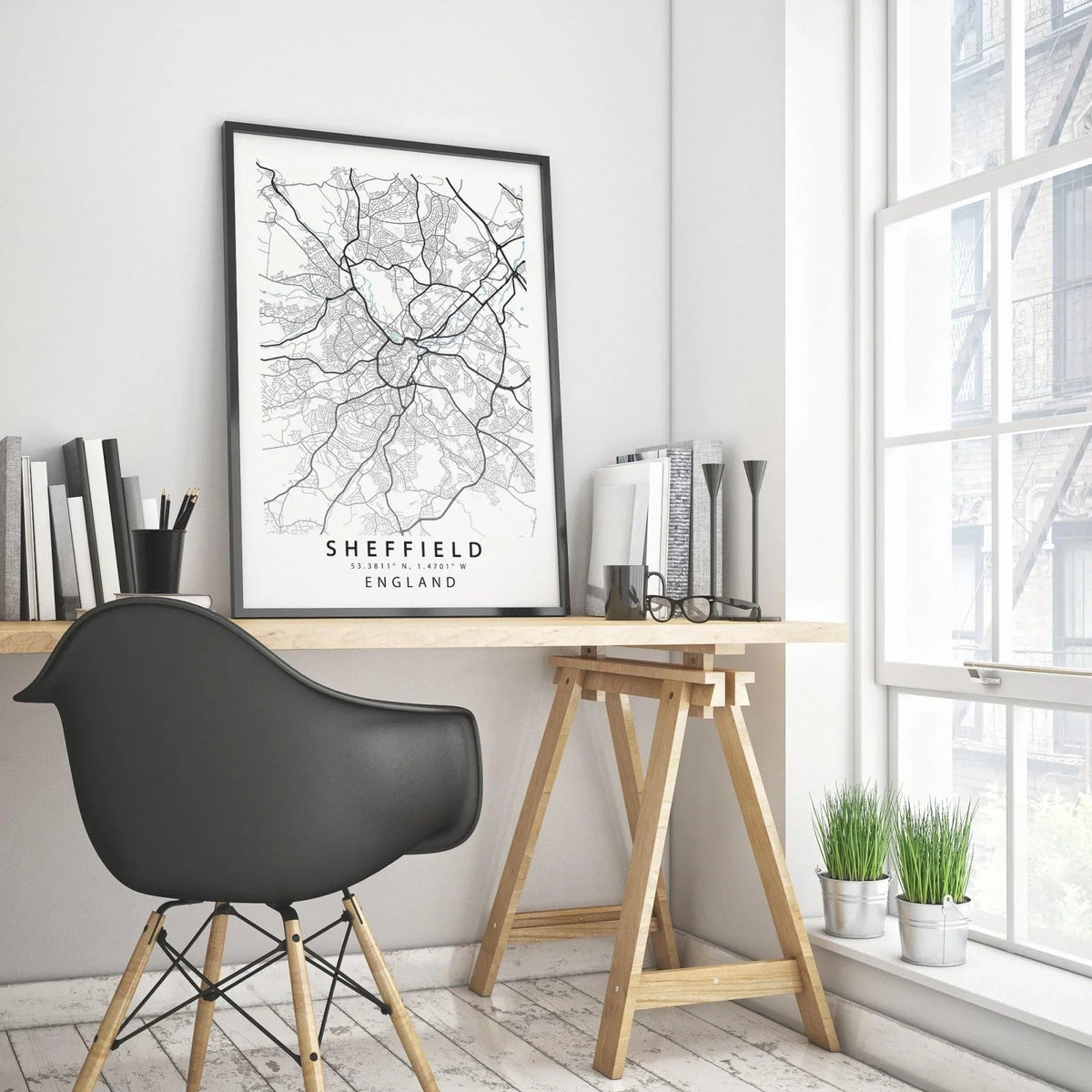 SHEFFIELD City Map Print - 98types
