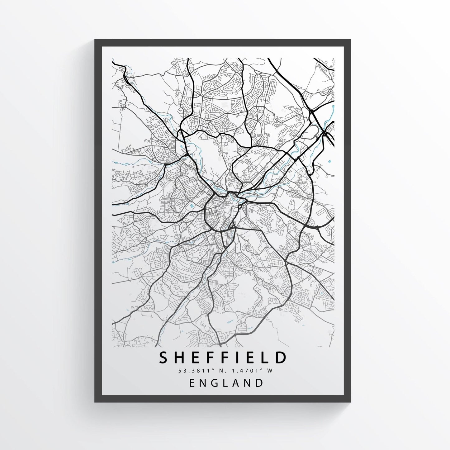 SHEFFIELD City Map Print - 98types