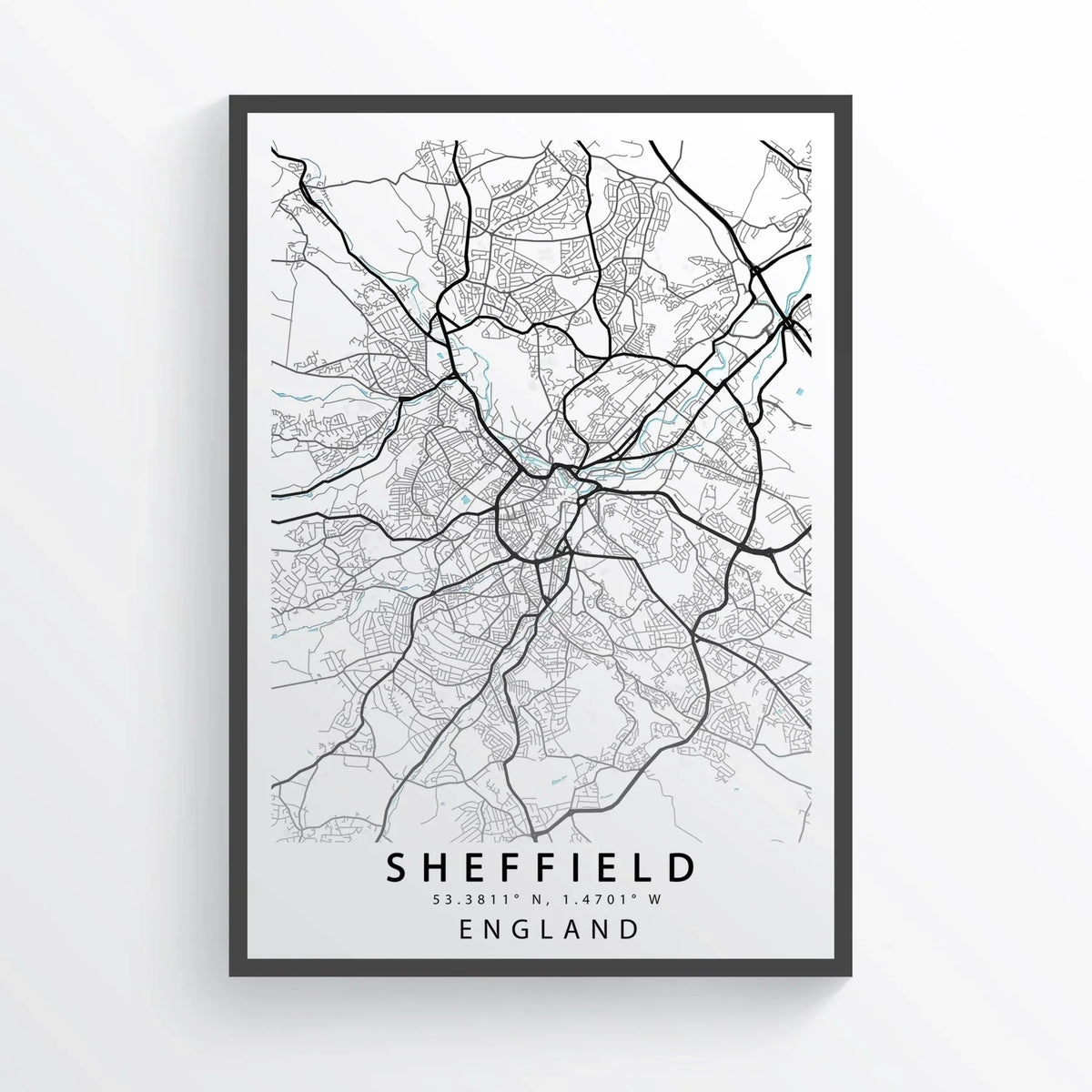 SHEFFIELD City Map Print - 98types