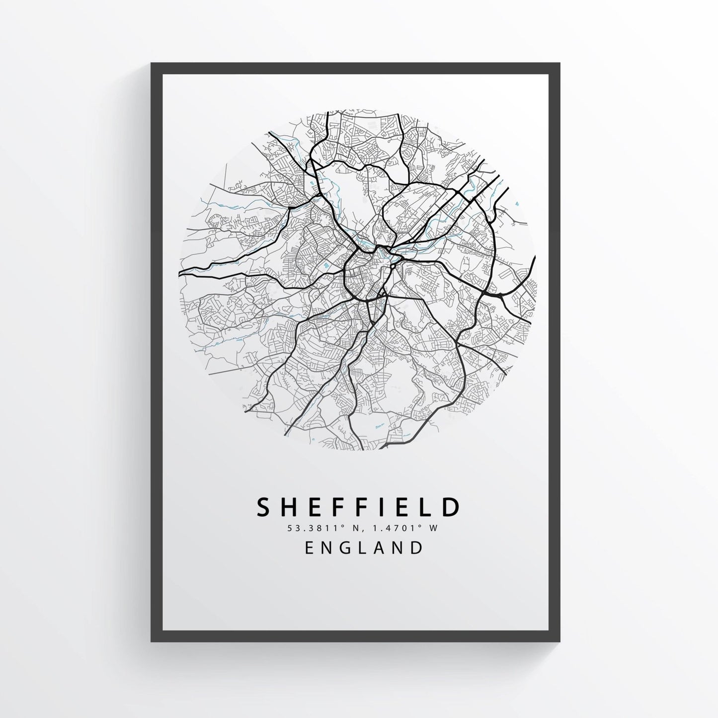 SHEFFIELD City Map Print - 98types