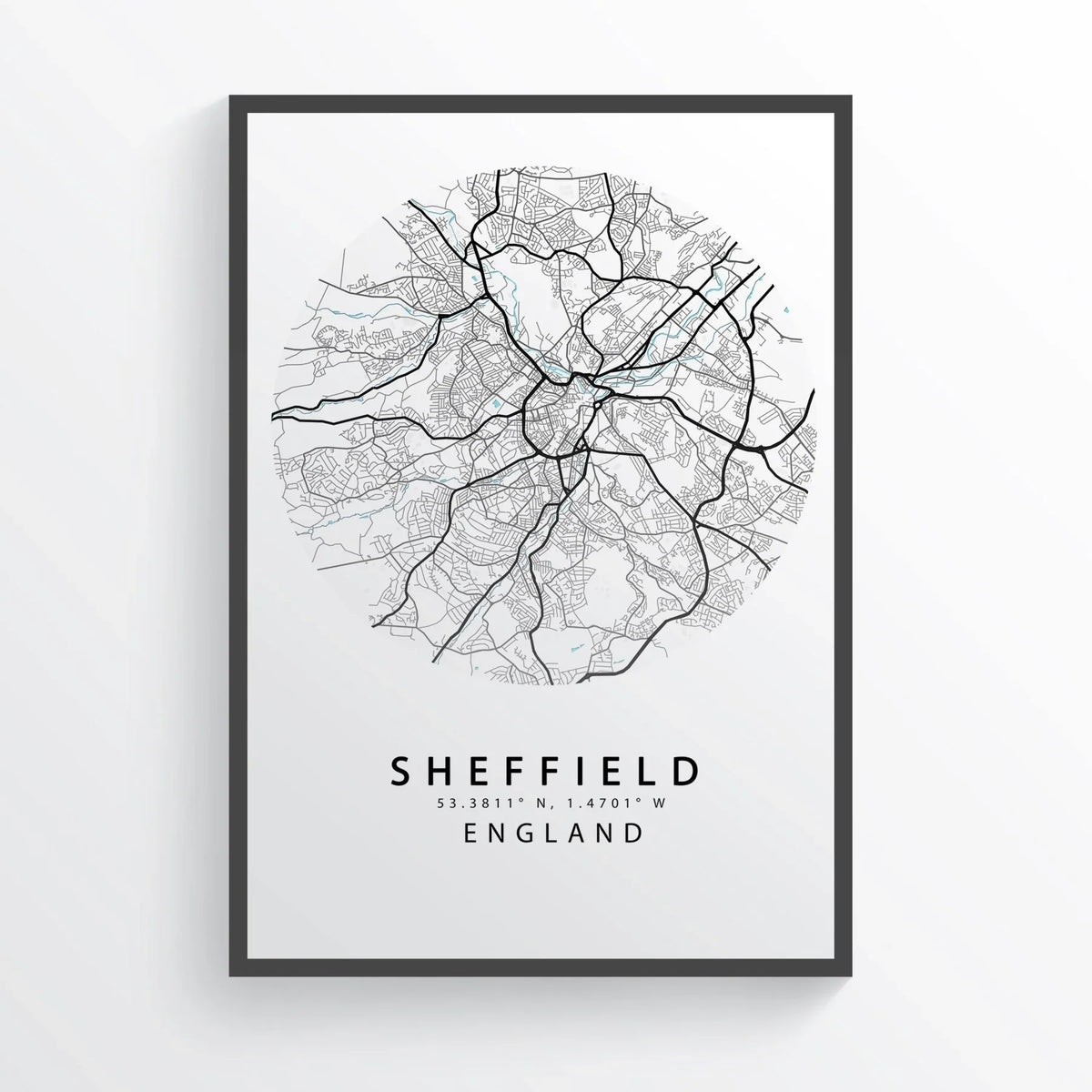 SHEFFIELD City Map Print - 98types