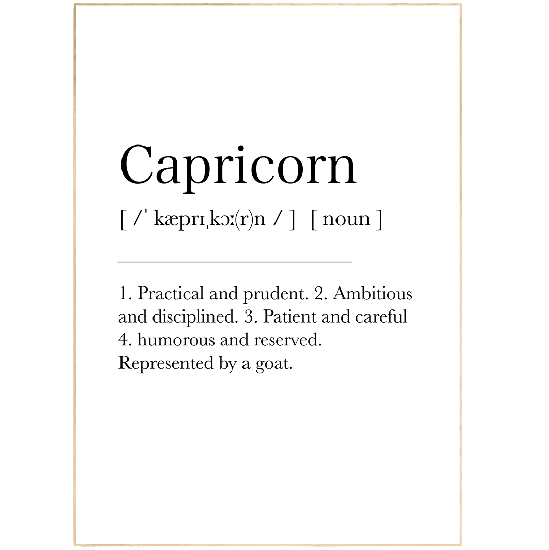 Capricorn Definition Prints - 98typeszodiac