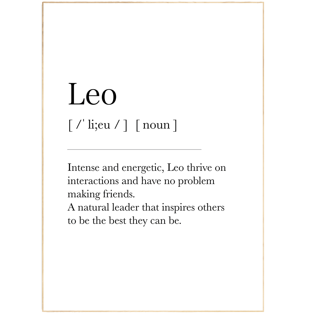 Leo Definition Prints - 98typeszodiac