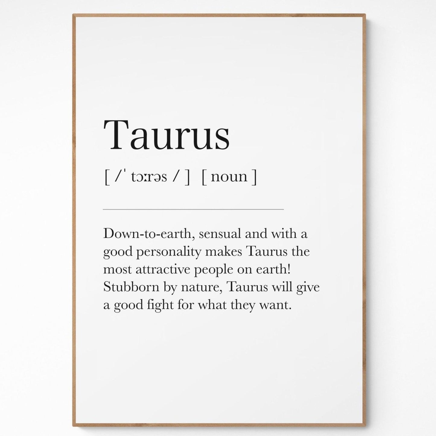 Taurus Definition Prints - 98typeszodiac