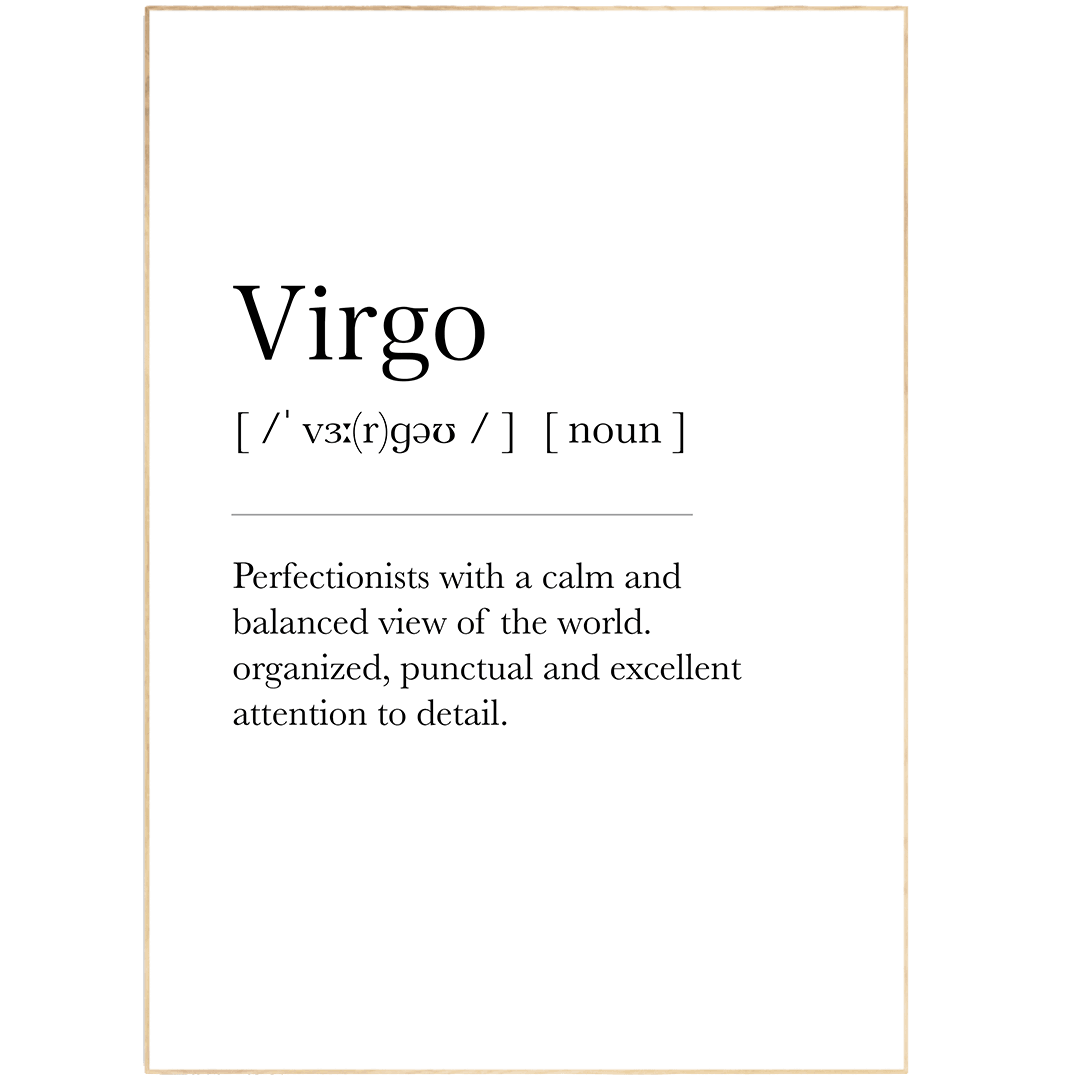 Virgo Definition Prints - 98typeszodiac