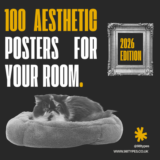 Aesthetic Animal Posters · 2026 Edition · 98types Studio Camden