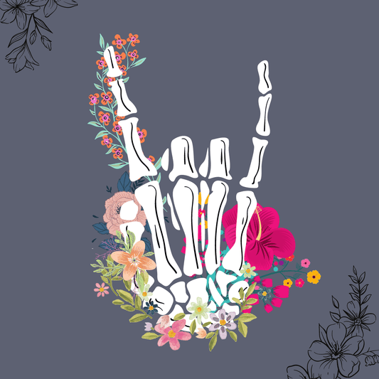 9 Anatomy Print of Body with Funky Flowers Art - 98types