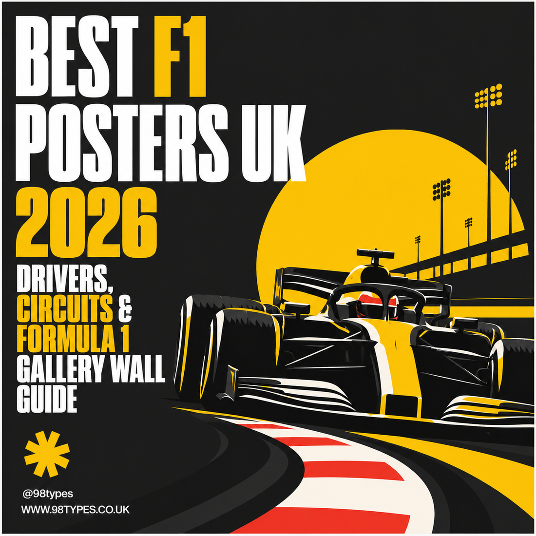 Best F1 Posters UK 2026 — Drivers, Circuits & Formula 1 Gallery Wall Guide | 98types