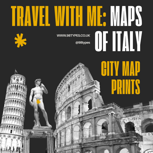 Travel with Me: Maps of Italy — City Map Prints, Posters & Wall Art