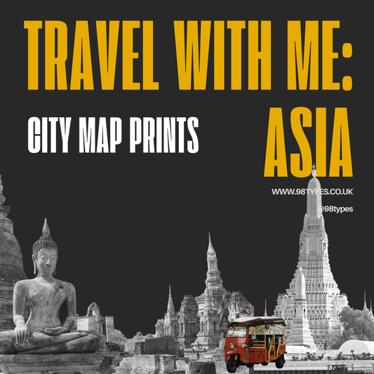 Travel with Me to Asia — City Map Prints, Posters & Wall Art