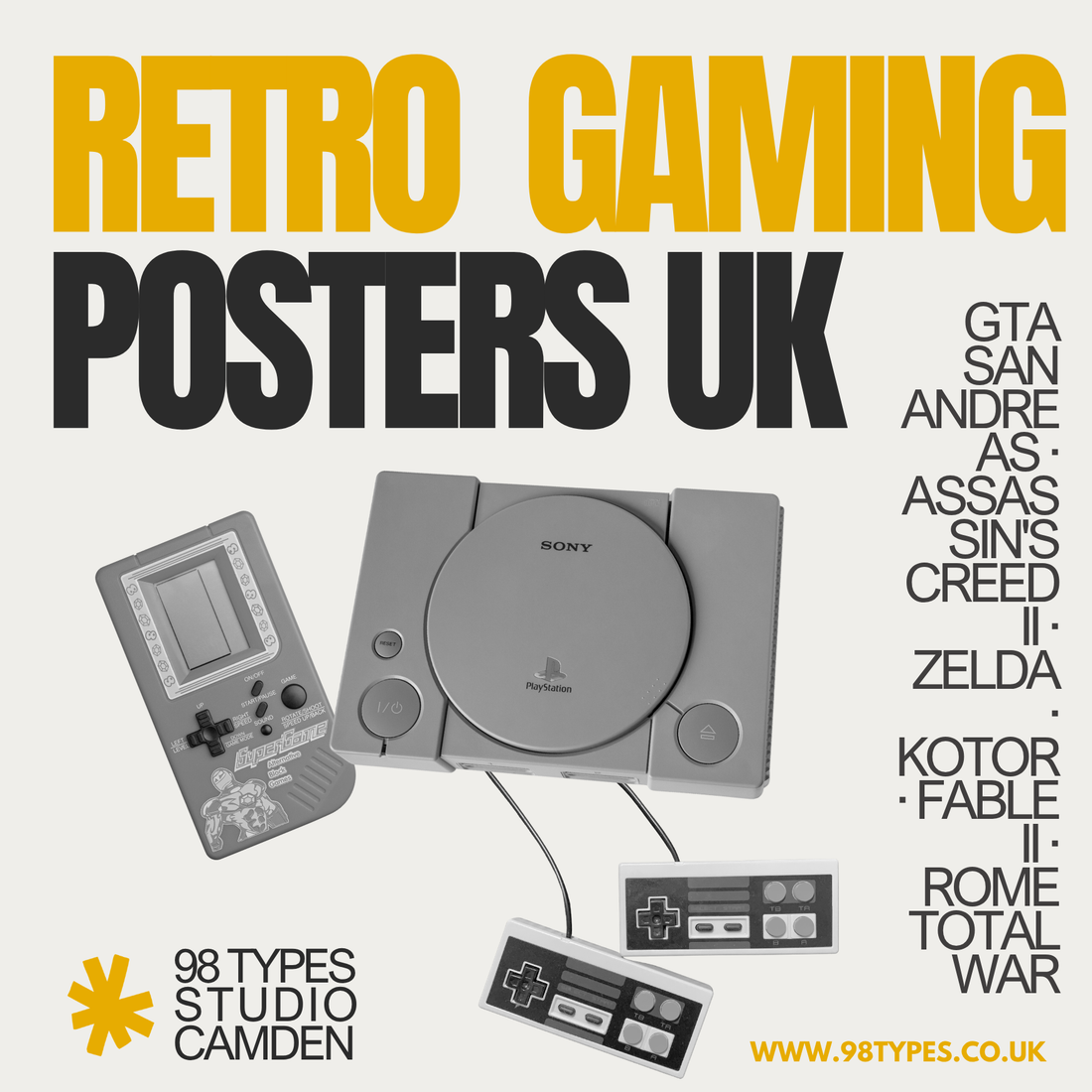 Retro Gaming Posters uk 98 types