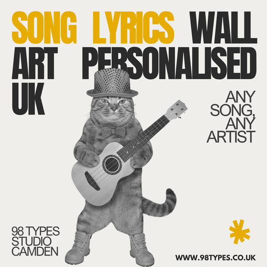 Song Lyrics Wall Art Personalised UK — Any Song, Any Artist