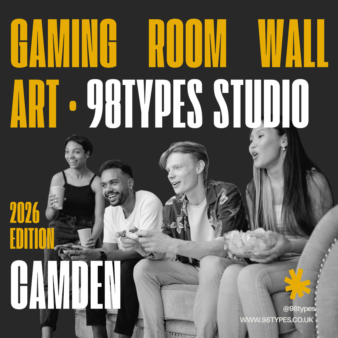 Gaming Room Wall Art · 2026 Edition · 98types Studio Camden