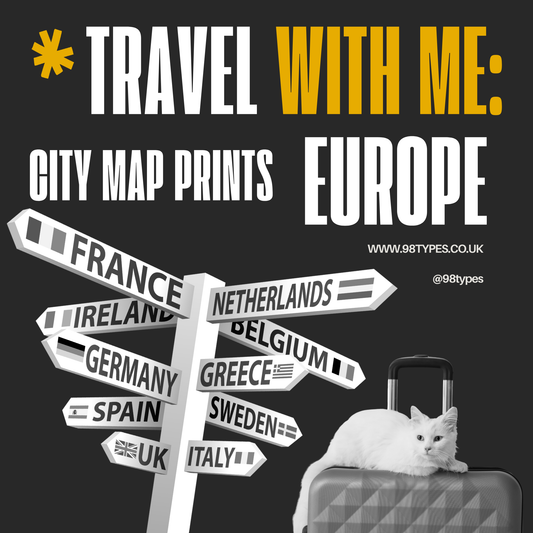 Travel with Me: Europe — City Map Prints, Posters & Wall Art