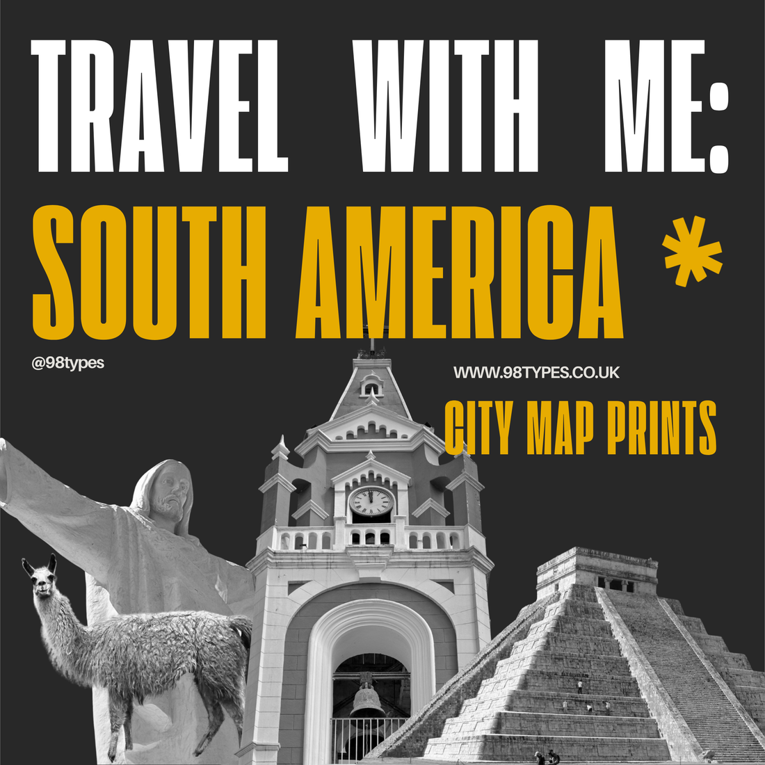 Travel with Me: South America — City Map Prints