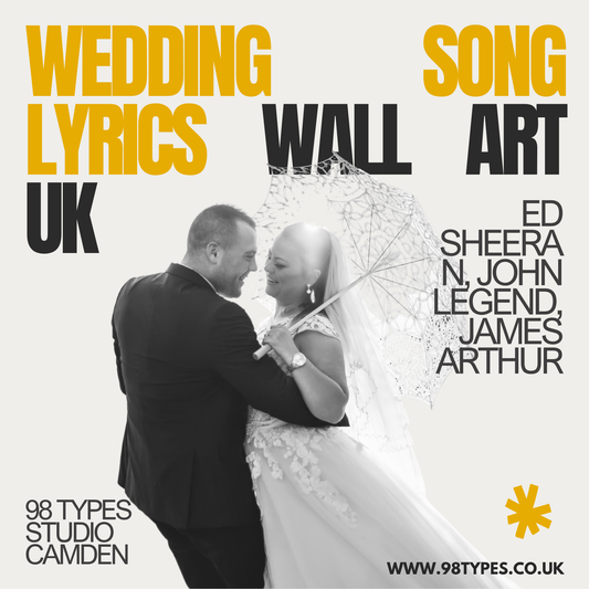 Wedding Song Lyrics Wall Art UK