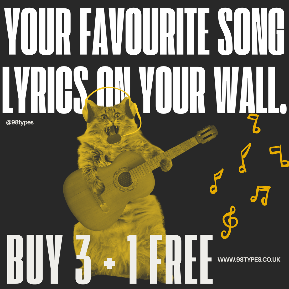 Your favourite Song Lyrics On your Wall