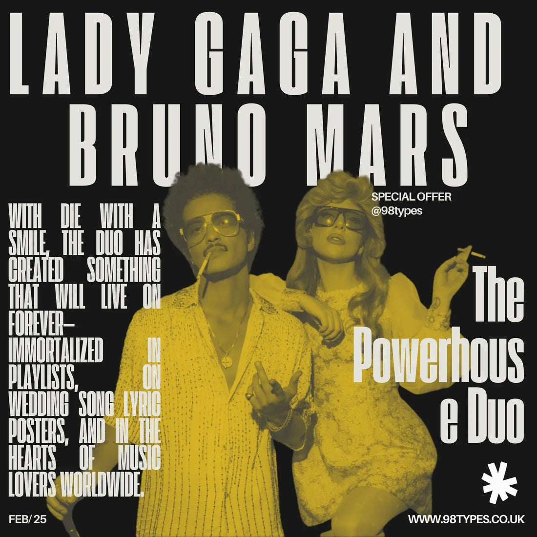 Lady Gaga and Bruno Mars’ ‘Die With a Smile - 98 Types Studio