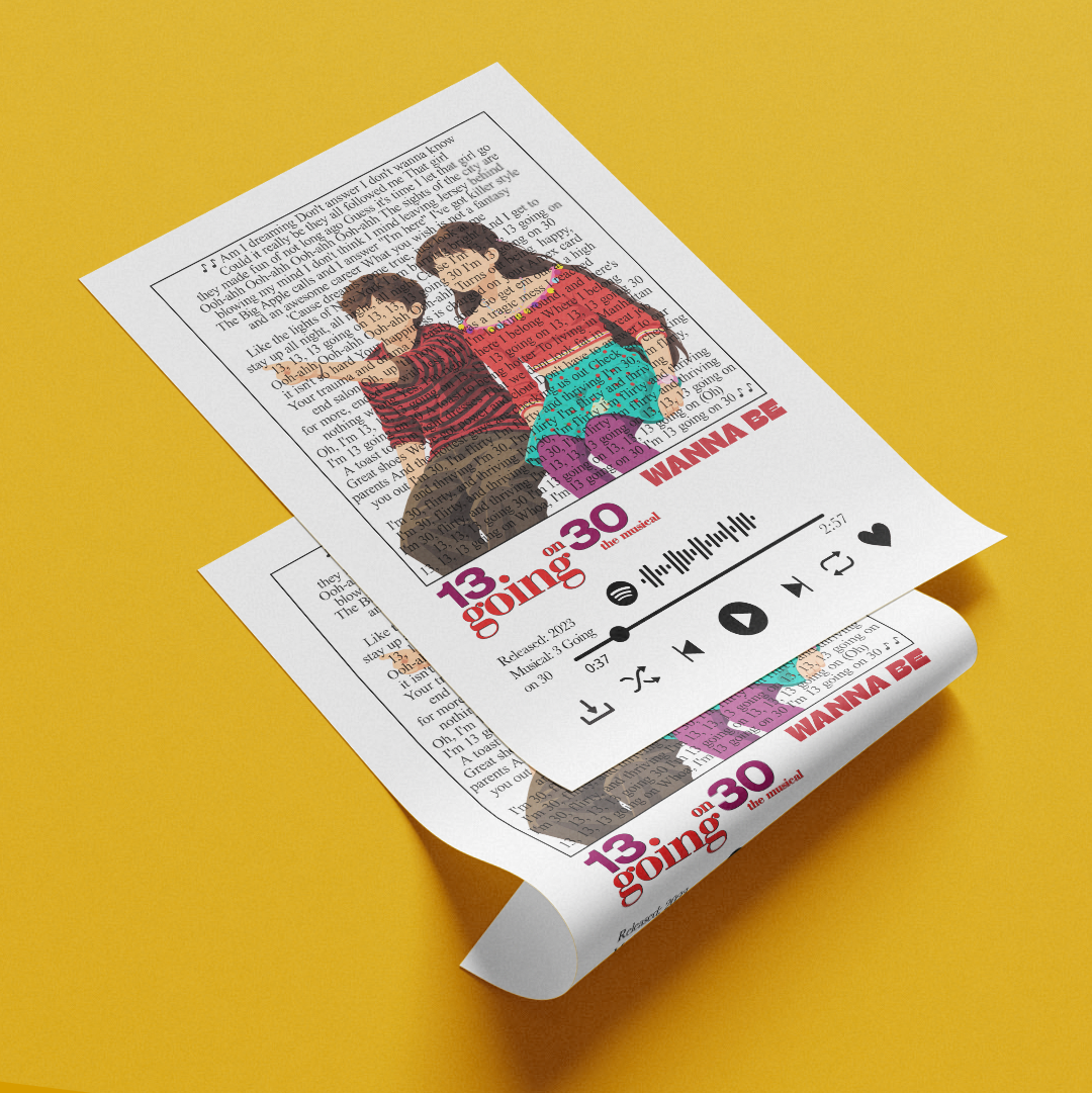13 Going On 30 Wanna Be song lyric print wall art by 98types