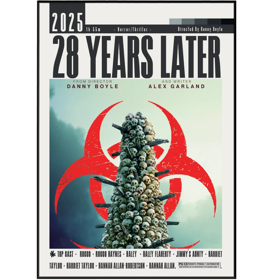 28 Years Later 2025 horror film poster — Danny Boyle Cillian Murphy rage virus wall art print UK
